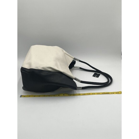 Alfani Womens Bangle Tote Cloud White/Black One Size - Minor Defect MSRP $99.50 - Picture 7 of 8